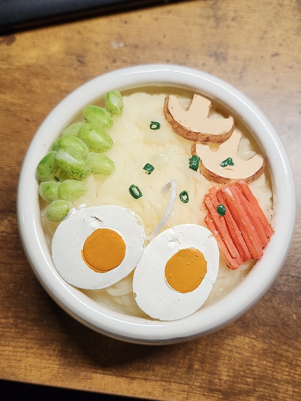 Ramen Bowl with Colorful Food-Style Candle - White